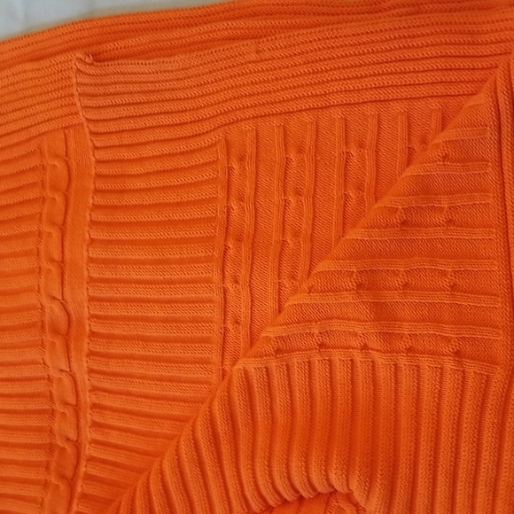 ELEGANT BABY CABLE BLANKET-ORANGE - Picture 3 of 7